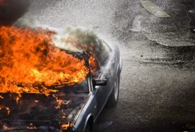 Car flames